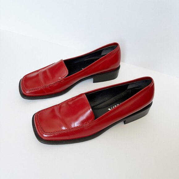 Prada Shoes - Prada - Authentic Red Patent Leather Loafers
